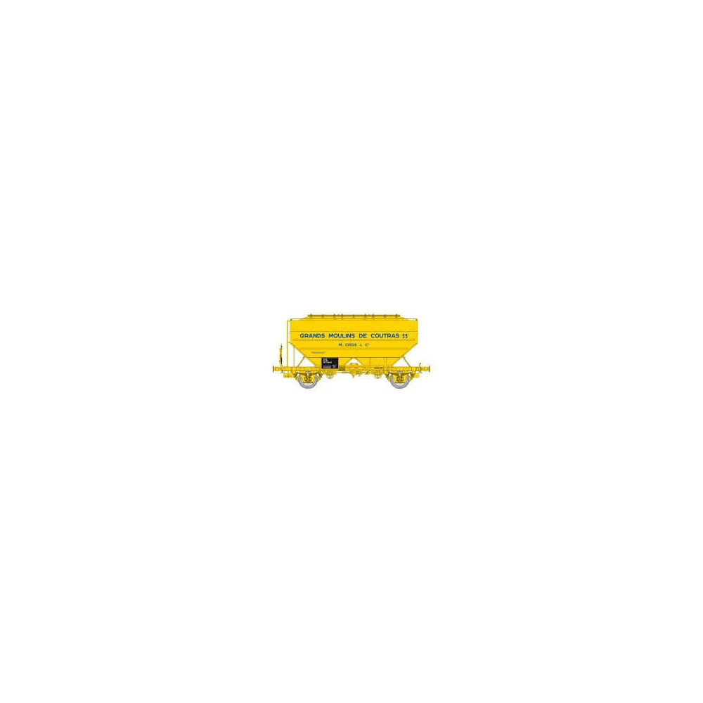 REE Modeles WB-733 Wagon céréalier Grands Moulins de Coutras jaune - Ep IV - H0