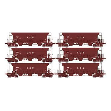 REE Modeles - WB-798 -  Coffret de 6 Trémies F70 Eads SWG, SNCF Ep IV - H0