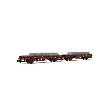 Arnold HN6543 coffret 2 wagons ex-US plats, SNCF, N, Ep V