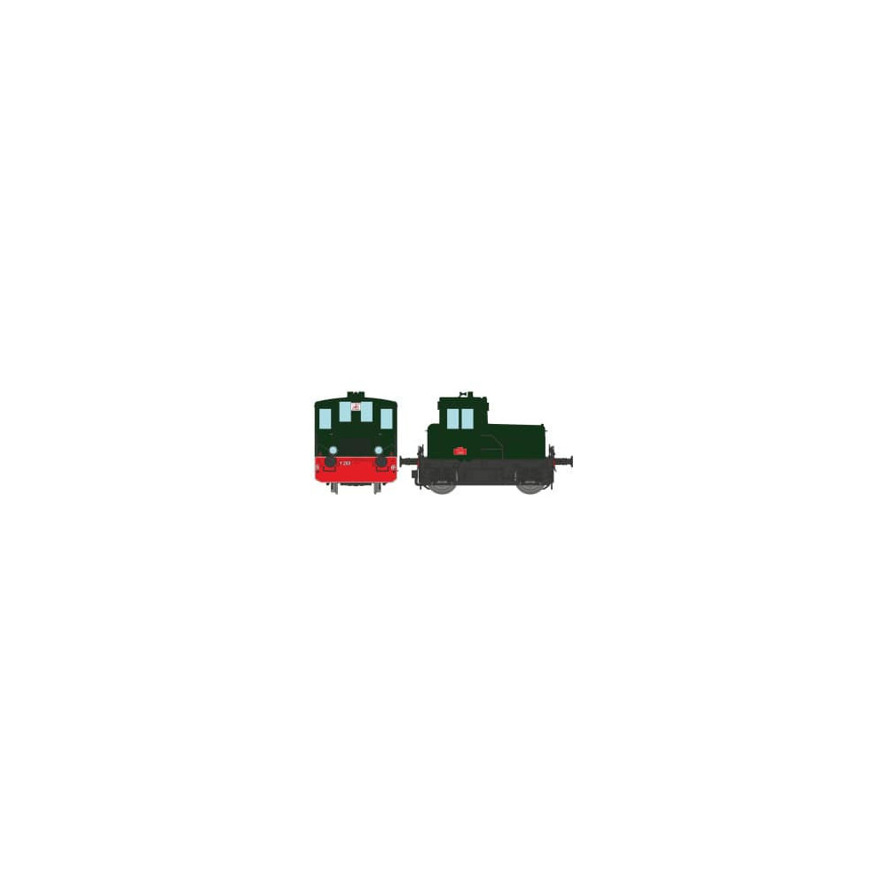 REE Modeles MB-145 locotracteur version d'origine, vert 306 et traverses rouges. SNCF, H0, Ep III