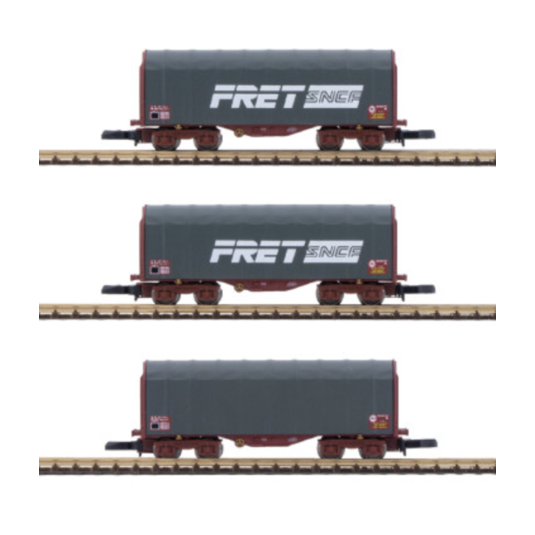 Azar W03-FRP 3 Wagons courts bâchés - FRET SNCF - Époque IV,V,Z