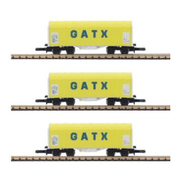 Azar W03-GAP coffret de 3 wagons courts bâchés  SHIMMS GATX - Z