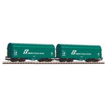 Piko 58256 coffret de 2 wagons bâchés Shimmns logo "Mercitalia Rail" - HO - Ep VI