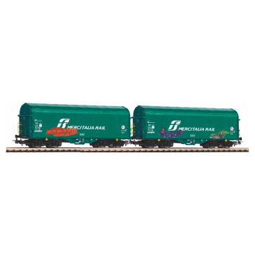 Piko 58255 coffret de 2 wagons bâchés Shimmns avec graffitis "Mercitalia Rail" - HO- Ep VI