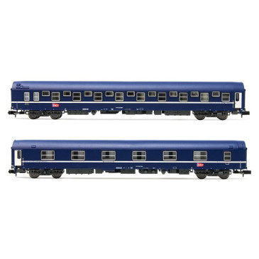 ARNOLD HN4343 SNCF voiture lit type T2, livrée bleue/blanche, logo "carmillon" ép V-VI