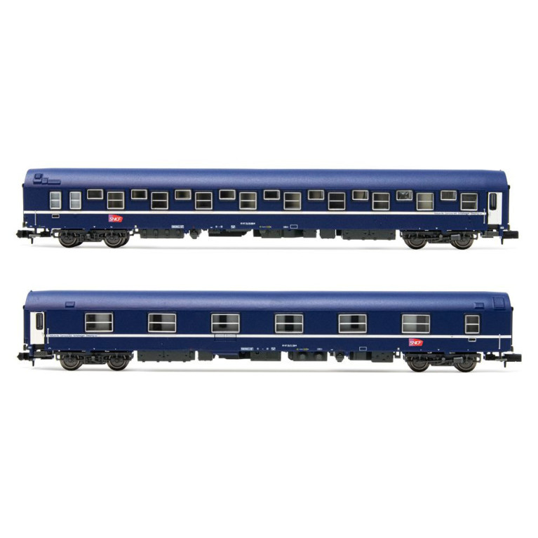 ARNOLD HN4343 SNCF voiture lit type T2, livrée bleue/blanche, logo \"carmillon\" ép V-VI