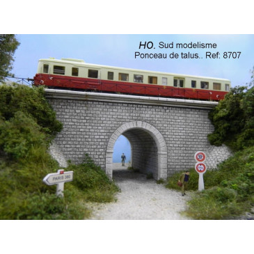 PN SUD MODELISME 8707 HO. Ponceau de talus double voie