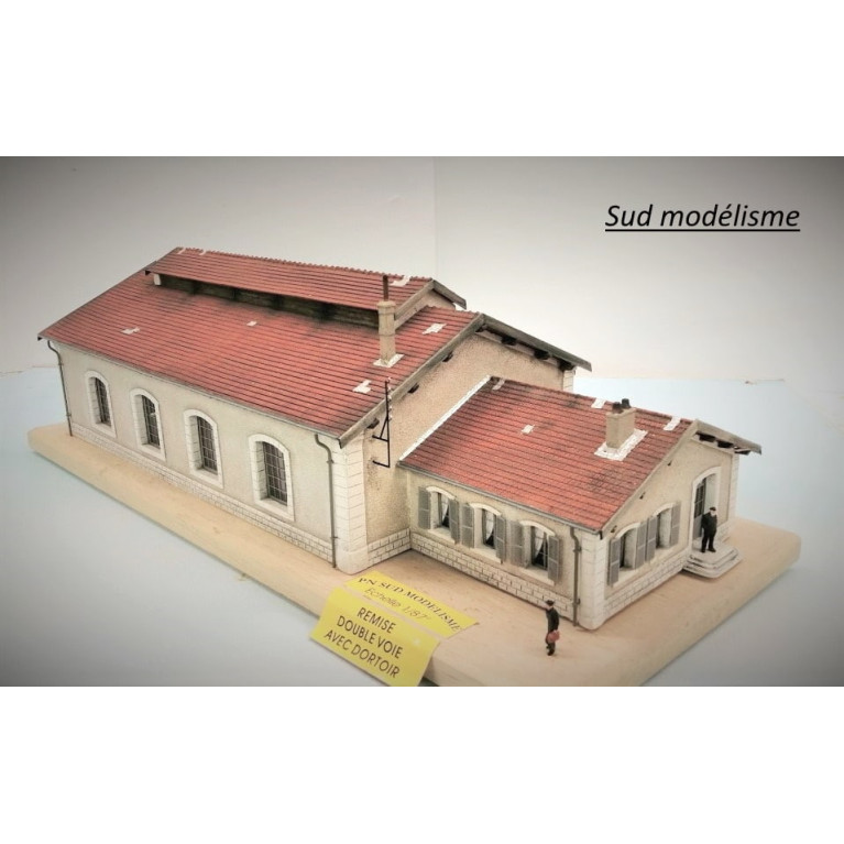 PN SUD MODELISME 8751 HO. REMISE DOUBLE VOIE AVEC DORTOIR