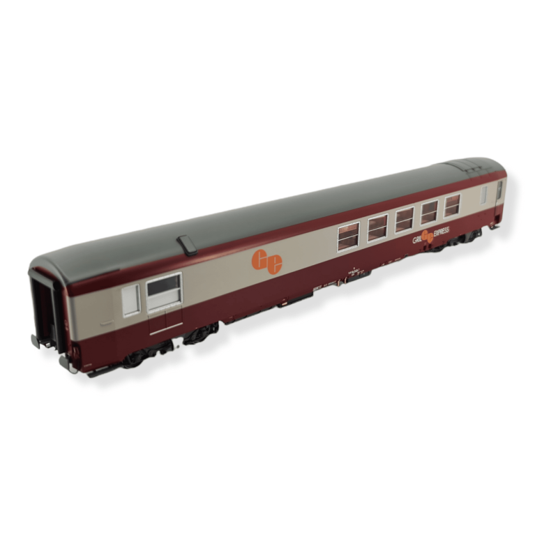 LS Models 40159 voie H0 Voiture Grill express, rouge/gris béton, logo GE orange