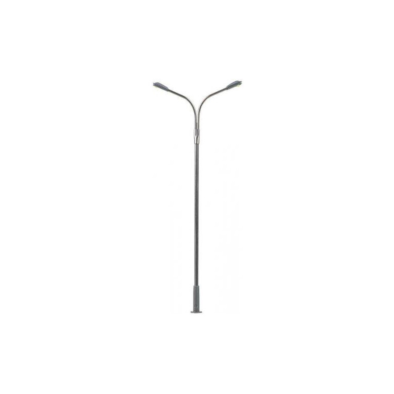 FALLER 180101 - Lampadaire 2 bras à LED 12 V - 100 mm (x3) - HO 1/87