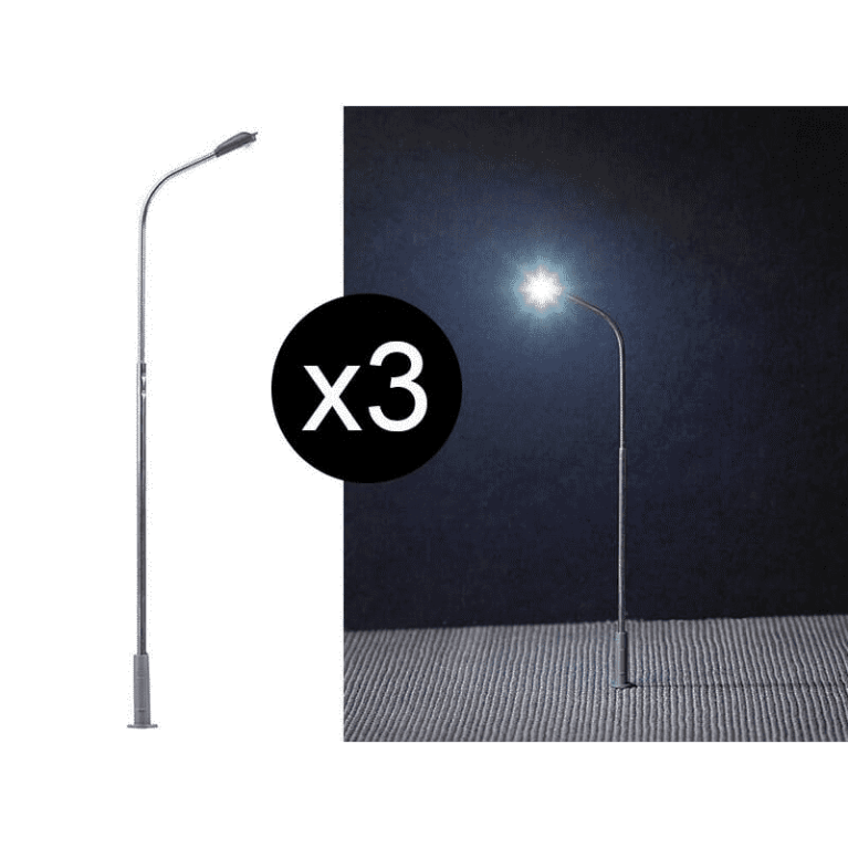 Faller 180100 - 3x Lampadaire moderne à LED - HO 1/87 -