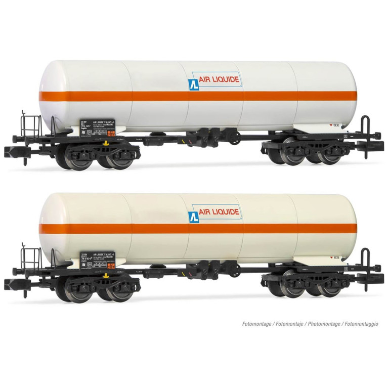 Arnold HN6540 voie N En 2 parties Réglez 4 axes. Wagon-citerne Zagkks \\\"Air Liquide\\\" des FS, époque V