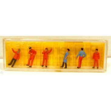 Preiser 0225 cheminots en sécurité orange HO