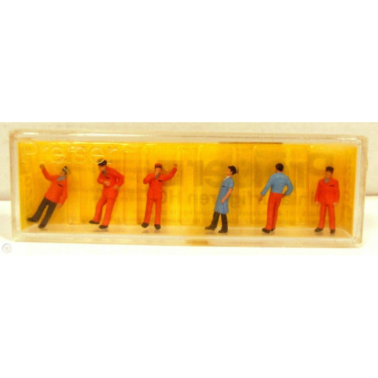 Preiser 0225 cheminots en sécurité orange HO