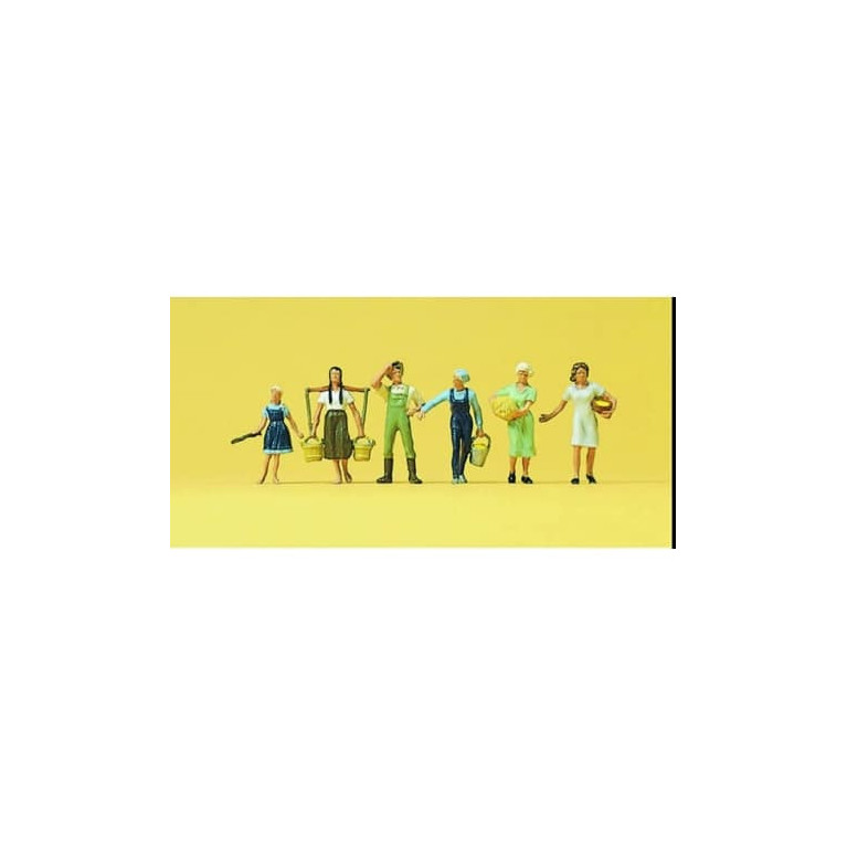 Preiser 10295 HO 1/87 Laboureur et jeunes filles de ferme