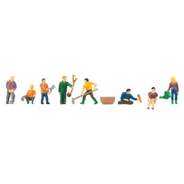 Faller 151604 voie H0 Au jardin, 8 figures et accessoires