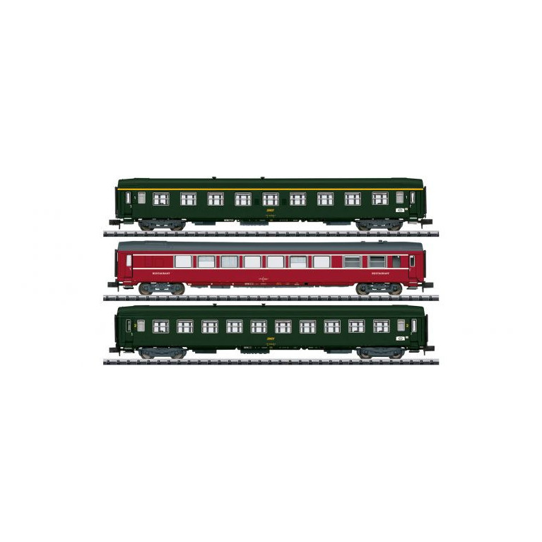 Set 3 voitures grande ligne "Nice-Paris" MINITRIX 18219 - SNCF - N 1/160 - EP IV
