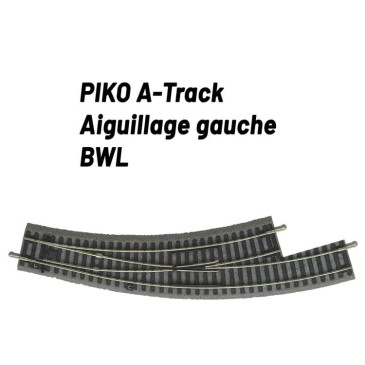 Aiguillage courbe à gauche BWL - voie A avec ballast - PIKO 55422