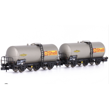 Arnold HN6609 SNCF, coffret de 2 wagons-citernes à 3 essieux Euh, « Shell », ép. IV, N