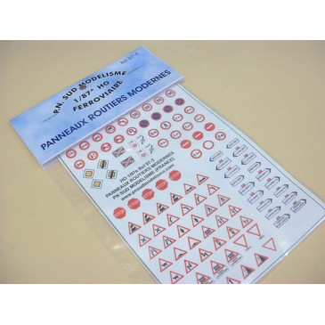 PN SUD MODELISME 87-3 panneaux moderne de signalisation routière HO