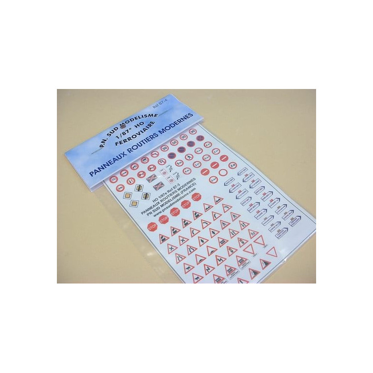 PN SUD MODELISME 87-3 panneaux moderne de signalisation routière HO