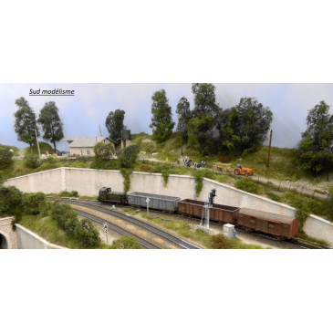 PN SUD MODELISME 87300 Kit complet mur pierre hexagonale HO