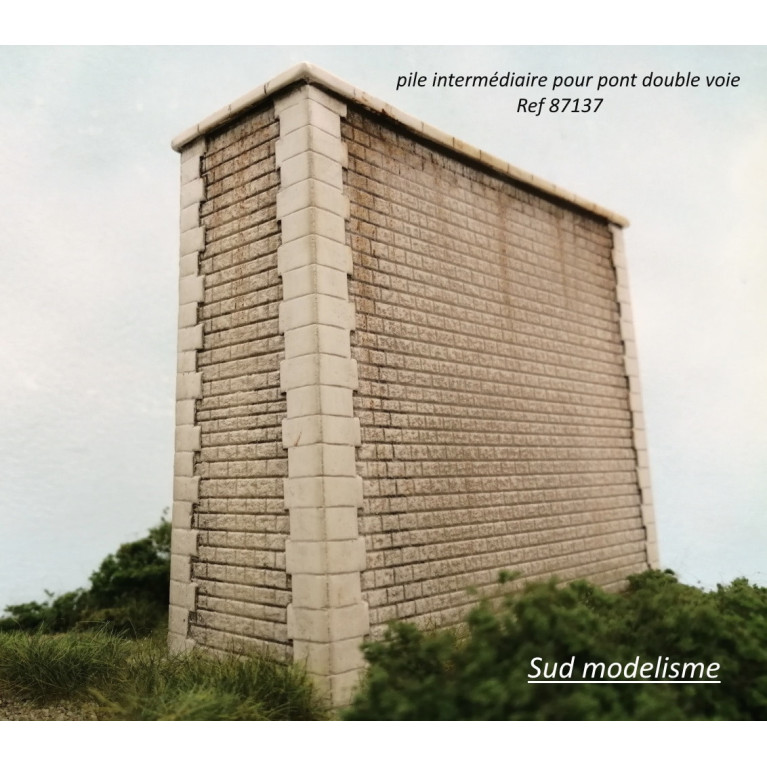 PN SUD MODELISME 87137 Pile intermédiaire pour pont double voie HO
