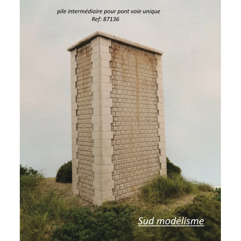 PN SUD MODELISME 87136 Pile intermédiaire pour pont voie unique HO