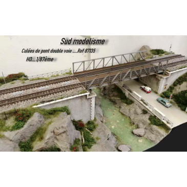 PN SUD MODELISME 87135 Culée de pont double voie HO