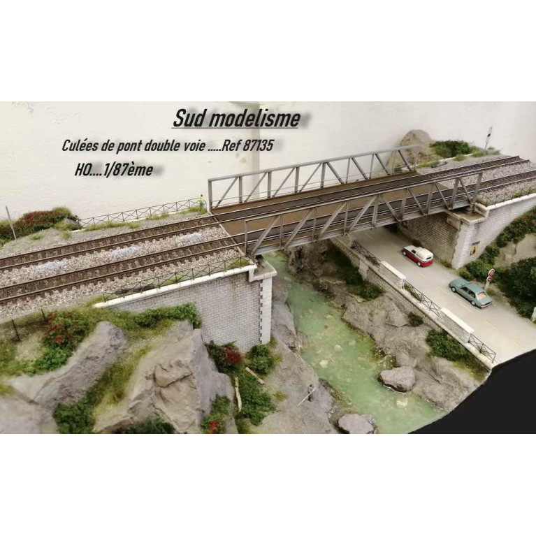 PN SUD MODELISME 87135 Culée de pont double voie HO