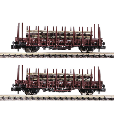 Fleischmann 825805 2 Wagons plats à rebords bas à ranchers DR, Ep IV, N