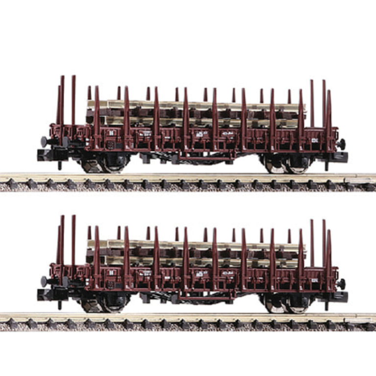 Fleischmann 825805 2 Wagons plats à rebords bas à ranchers DR, Ep IV, N