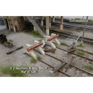 PN SUD MODELISME 87125 X2 heurtoirs bi-bloc SNCF HO