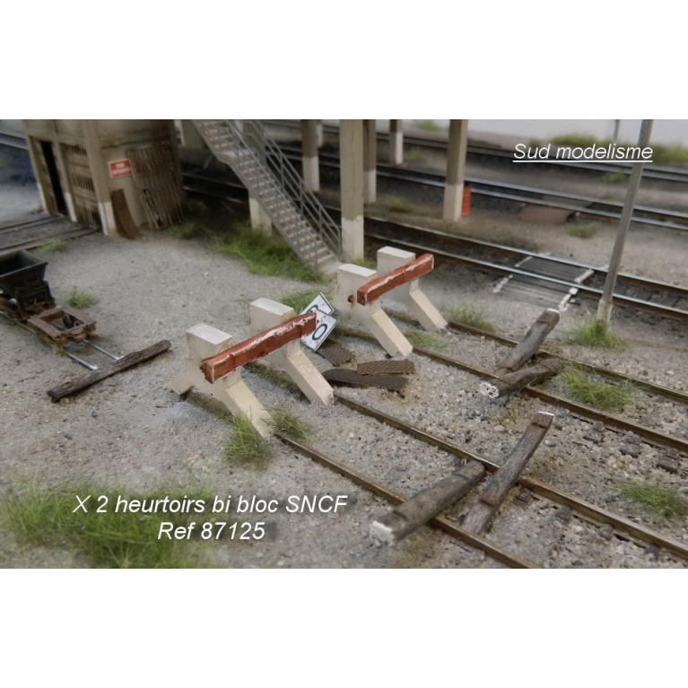 PN SUD MODELISME 87125 X2 heurtoirs bi-bloc SNCF HO