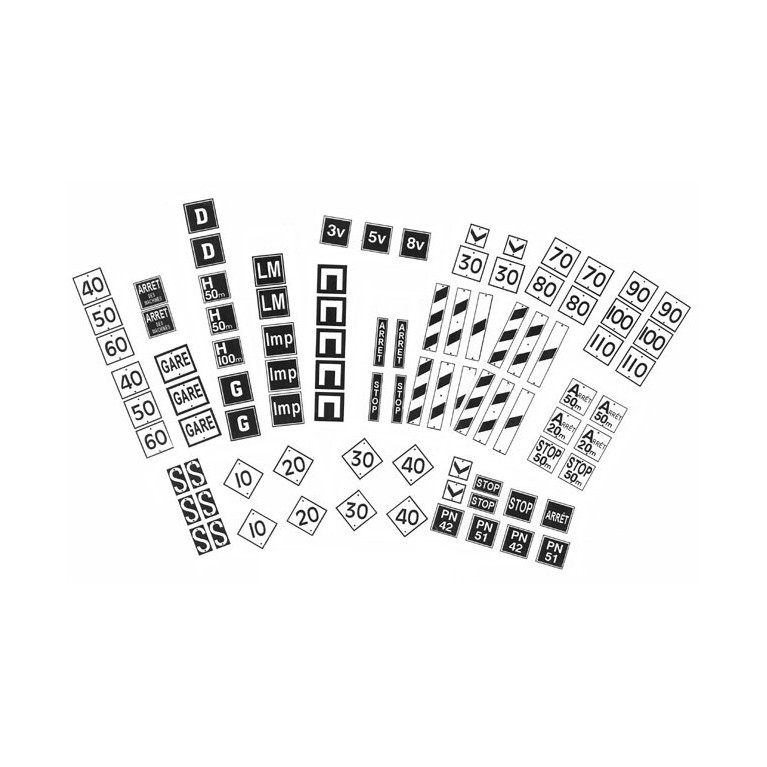 PN SUD MODELISME 8771 pancartes de signalisation SNCF HO