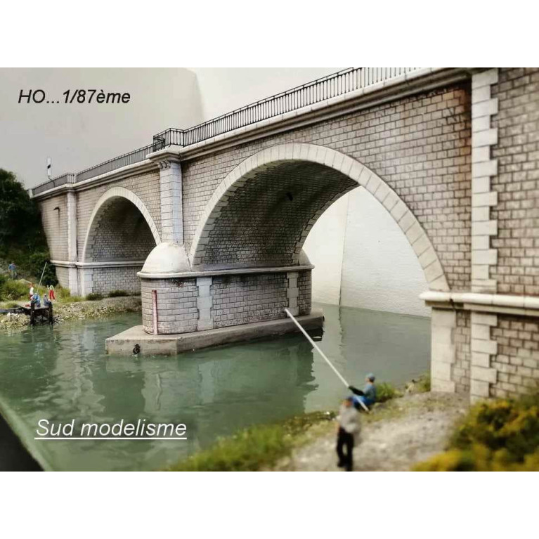 PN SUD MODELISME 8757 Pont deux arches double voie HO