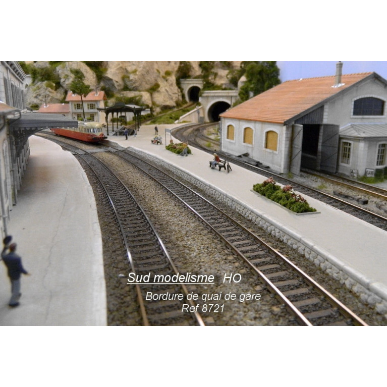 PN SUD MODELISME 8721 Bordure de quai en pierre hexagonale HO