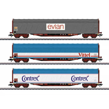 Marklin 47118 coffret de wagons à bâche coulissante "transport d'eau minérale"