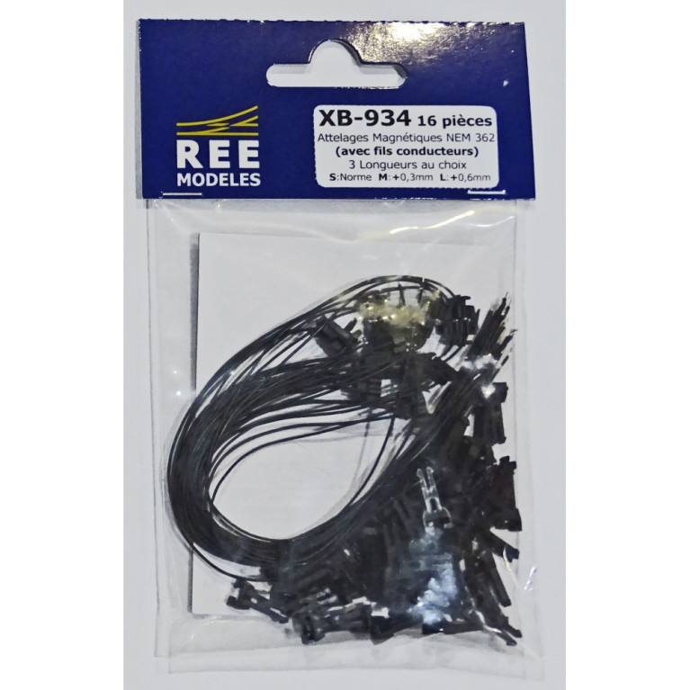 REE MODELES XB-934 ATTELAGE CONDUCTEUR À AIMANT NEM362, 3 TAILLES S/M/L (8 PAIRES)