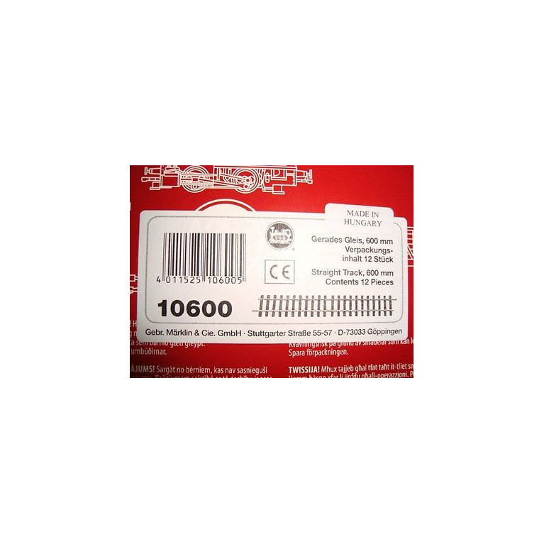 rail droit 600mm lgb réf 10600 boite de 12 prix à l unité