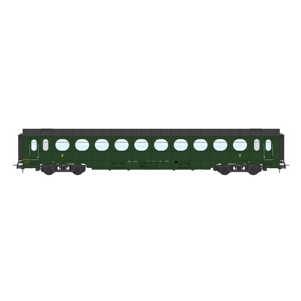 REE Modeles VB-473, Voiture Allégée ÉTAT, B10 N°34991, vert 306, SNCF Ep.III B, H0