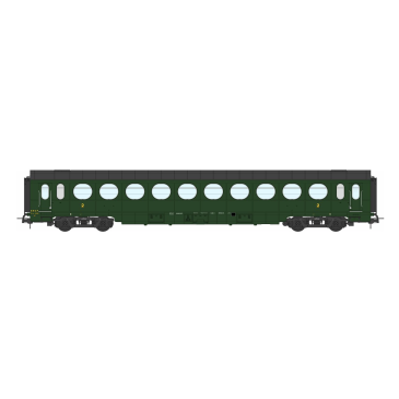 REE Modeles VB-473, Voiture Allégée ÉTAT, B10 N°34991, vert 306, SNCF Ep.III B, H0