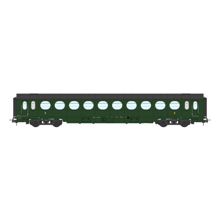 REE Modeles VB-473, Voiture Allégée ÉTAT, B10 N°34991, vert 306, SNCF Ep.III B, H0