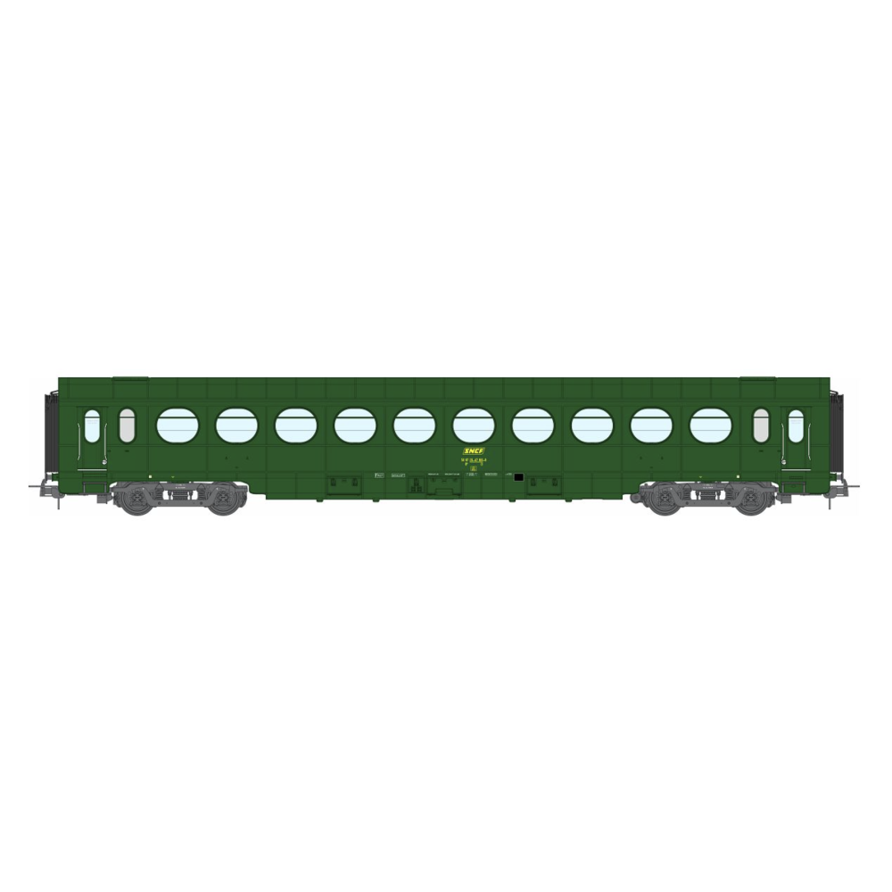 REE Modeles VB-478, Voiture Allégée ÉTAT, B10 N° 50 87 20-47 810-8, vert 301, SNCF Ep.IV, H0
