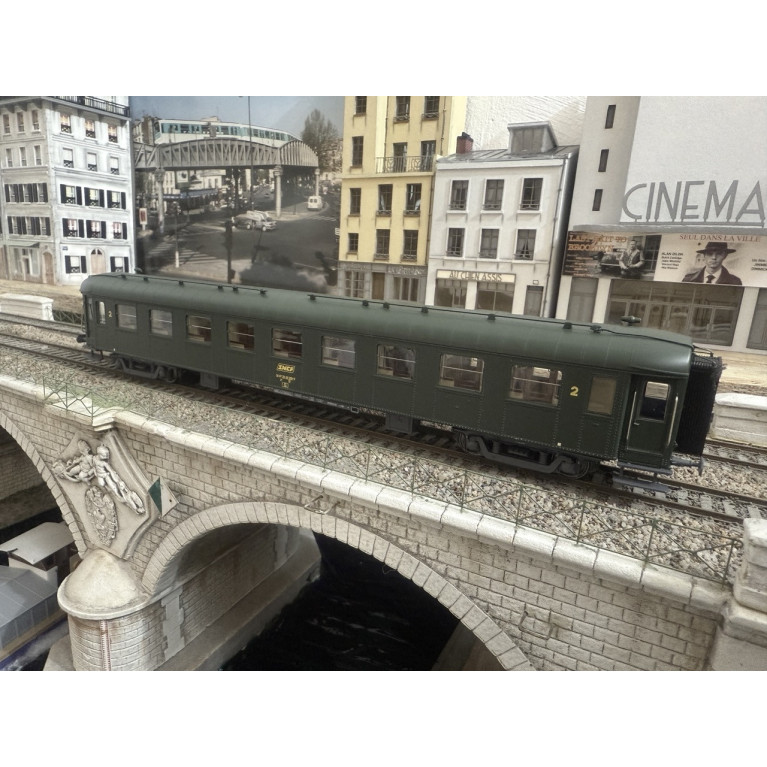 Models World MW 40 934 - Voiture OCEM RA B9, vert, châssis gris, marquage UIC, Ep IVa, H0