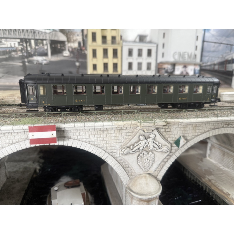 Models World 40 928 voiture OCEM RA B9yfi, vert, toit et châssis noir, marquage ETAT, Ep IIb, H0