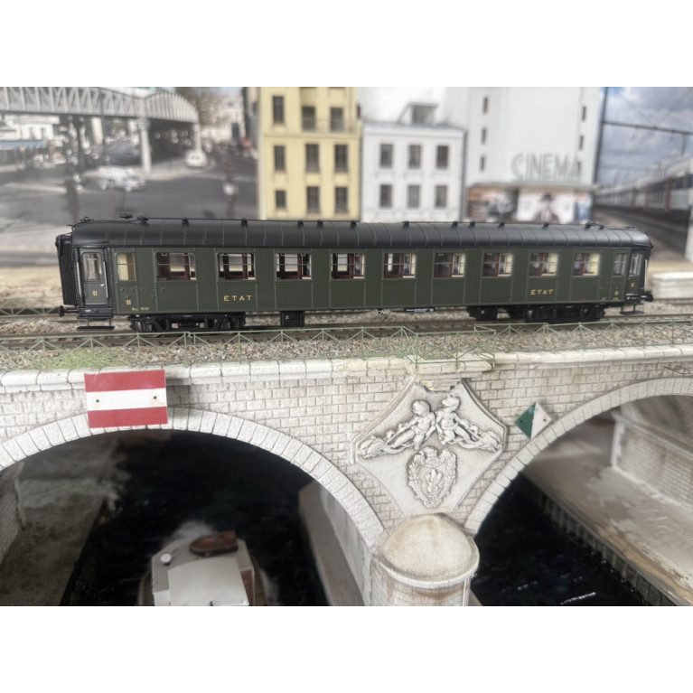 Models World 40 928 voiture OCEM RA B9yfi, vert, toit et châssis noir, marquage ETAT, Ep IIb, H0