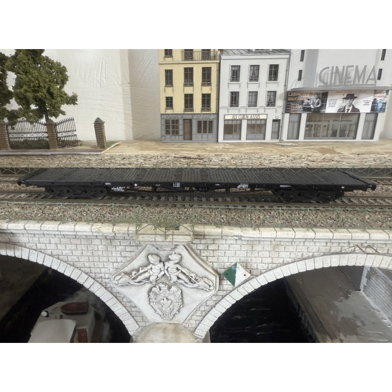 Wagon plat à bogies - Vitrains 3338 - HO 1/87 - SNCF - Ep IV -