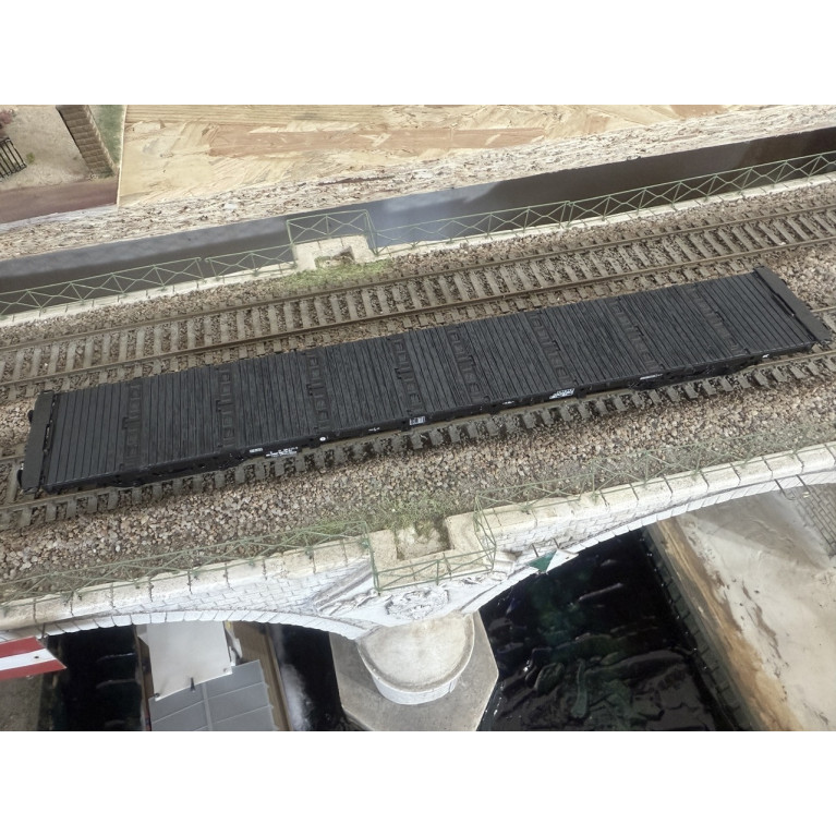 Wagon plat à bogies - Vitrains 3338 - HO 1/87 - SNCF - Ep IV -