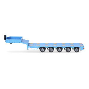 Herpa 076388-011 Remorque semi-surbaissée Goldhofer 5 essieux, bleu ciel, H0